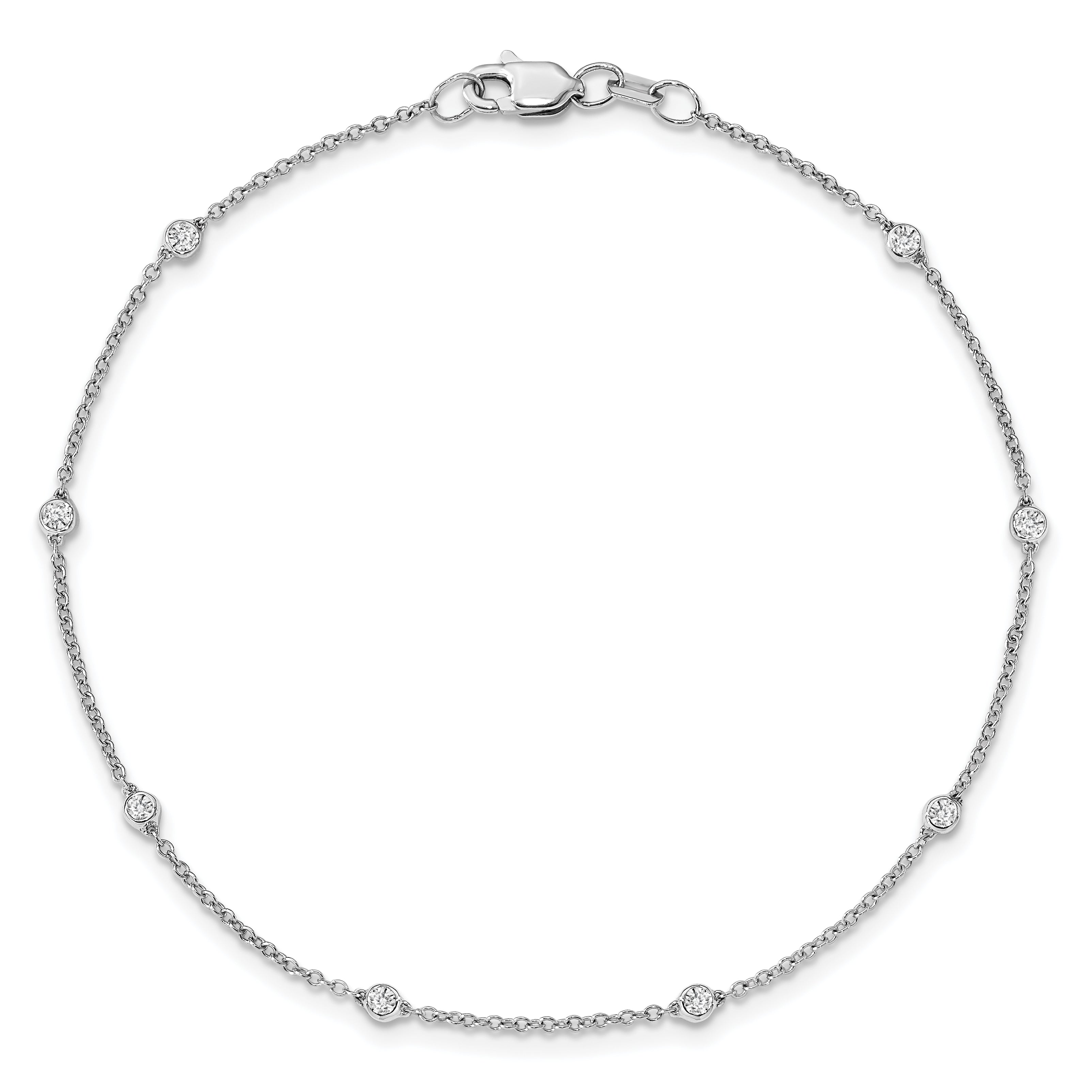 True Origin 14K White Gold 1/6 carat Lab Grown Diamond VS/SI  D E F  8 Station 8 Inch Bracelet