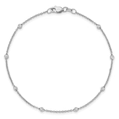 True Origin 14K White Gold 1/6 carat Lab Grown Diamond VS/SI  D E F  8 Station 8 Inch Bracelet