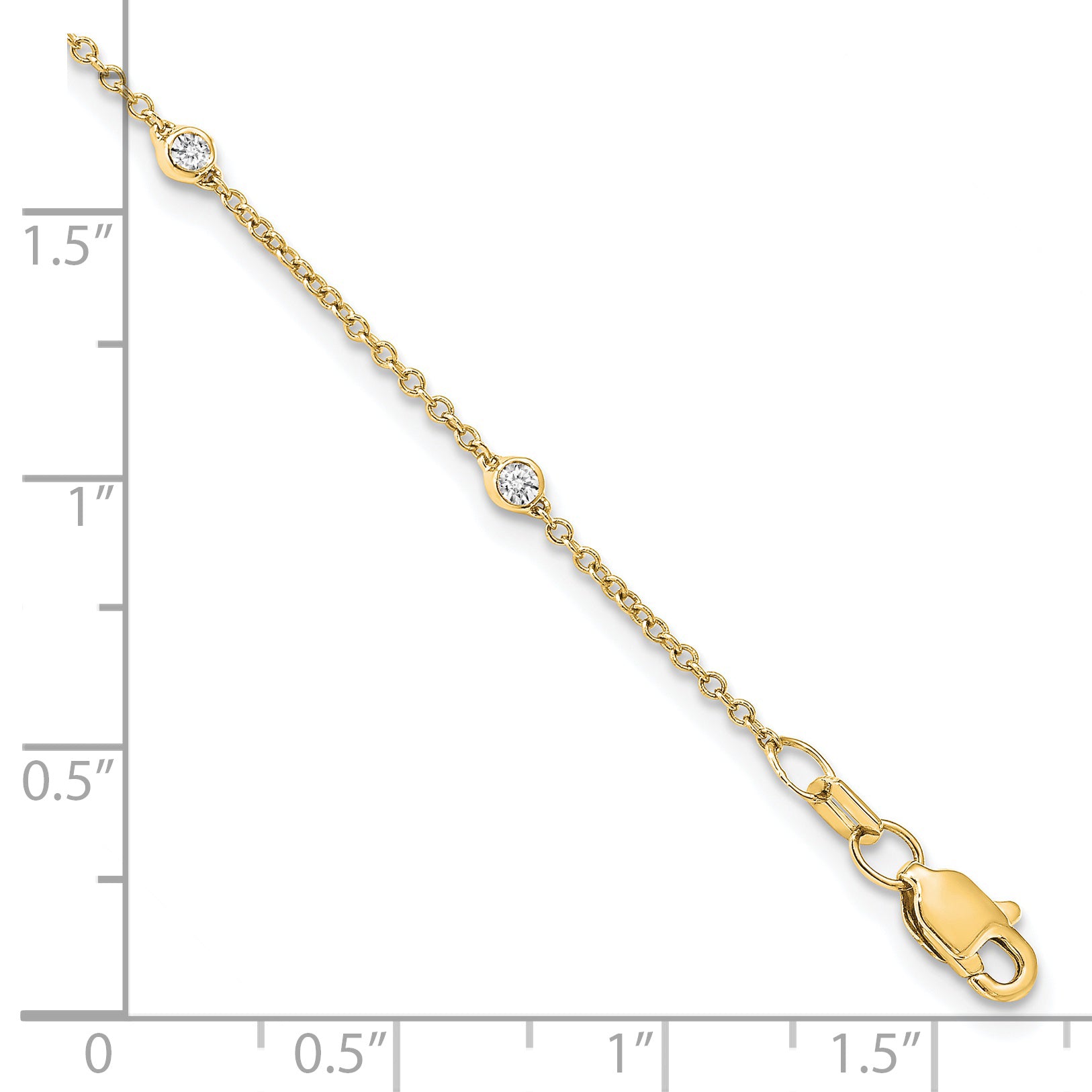 True Origin 14K 1/6 carat Lab Grown Diamond VS/SI  D E F  8 Station 8 Inch Bracelet