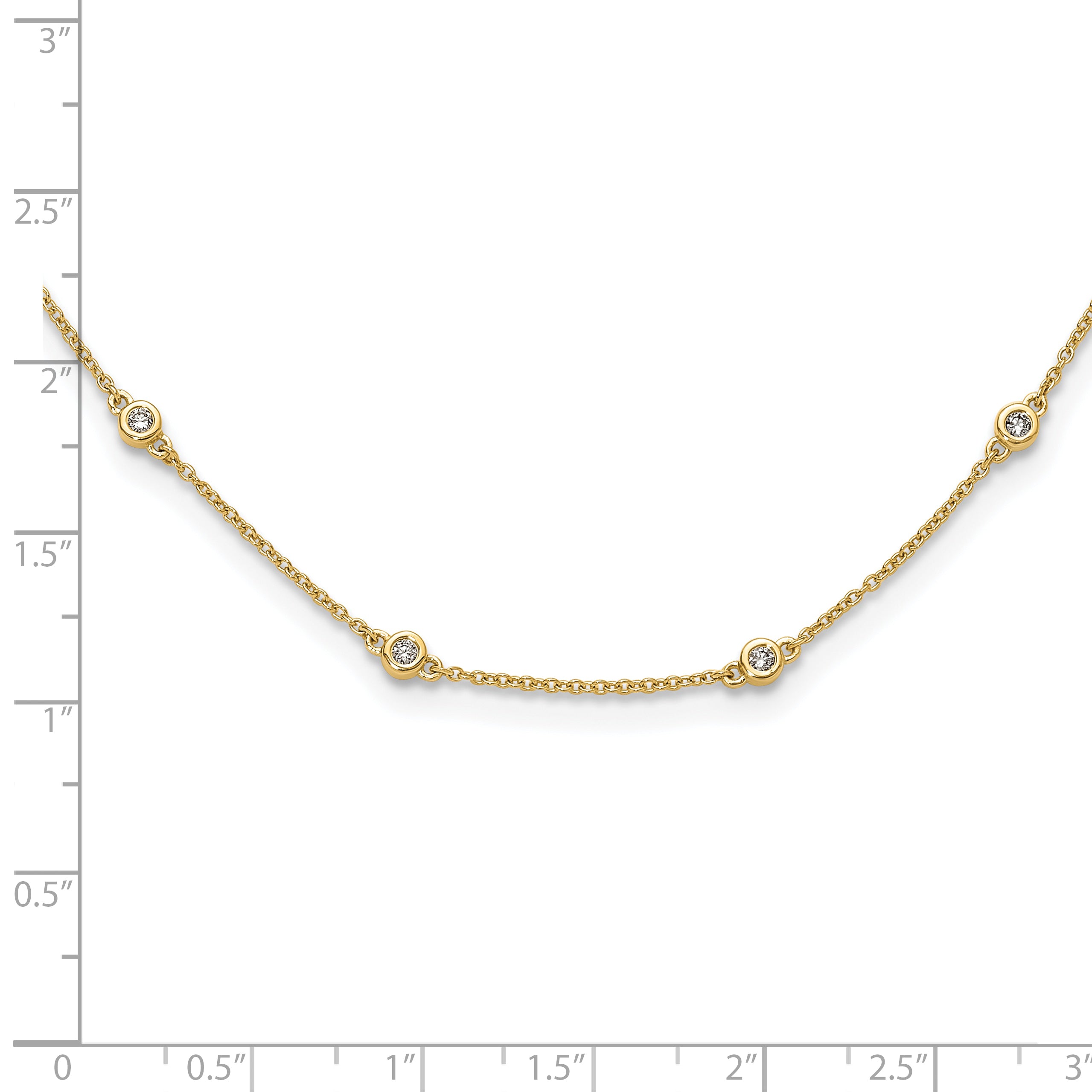 True Origin 14K 1/3 carat Lab Grown Diamond VS/SI  D E F  16 Station 16 Inch Necklace