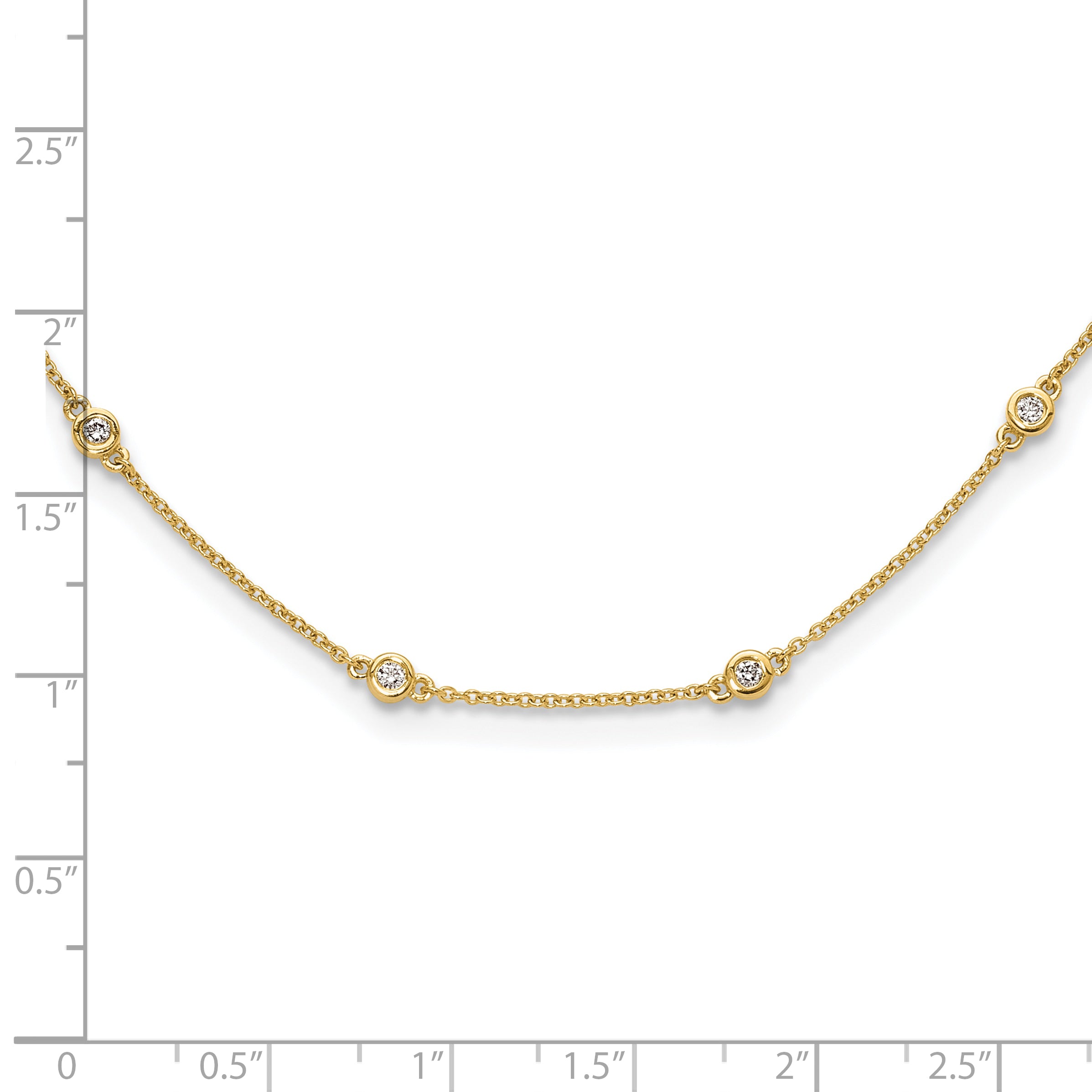 True Origin 14K 3/8 carat Lab Grown Diamond VS/SI  D E F  18 Station 18 Inch Necklace