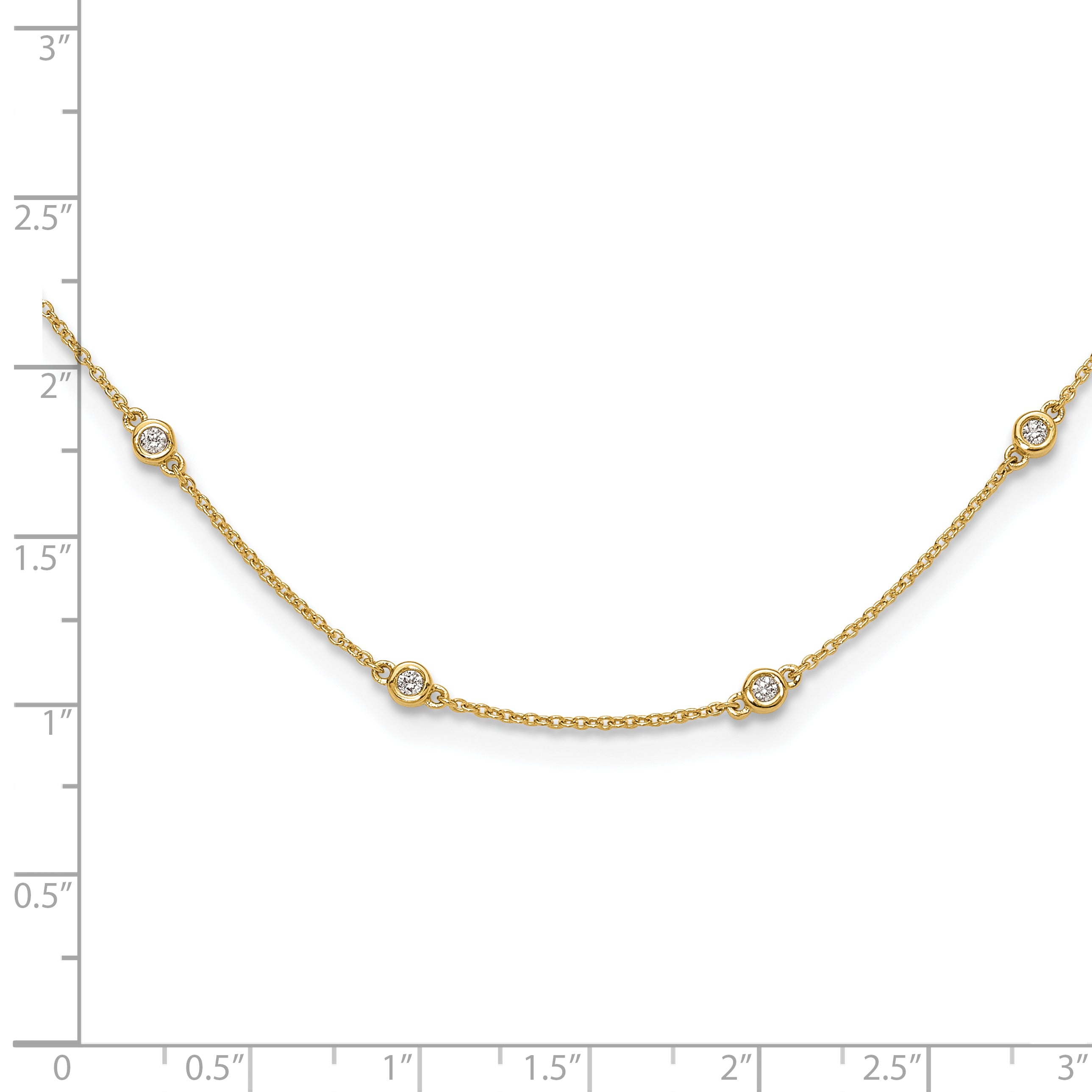 True Origin 14K 1/2 carat Lab Grown Diamond VS/SI  D E F  20 Station 20 Inch Necklace