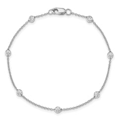 True Origin 14K White Gold 1/2 carat Lab Grown Diamond VS/SI  D E F  8 Station 8 Inch Bracelet