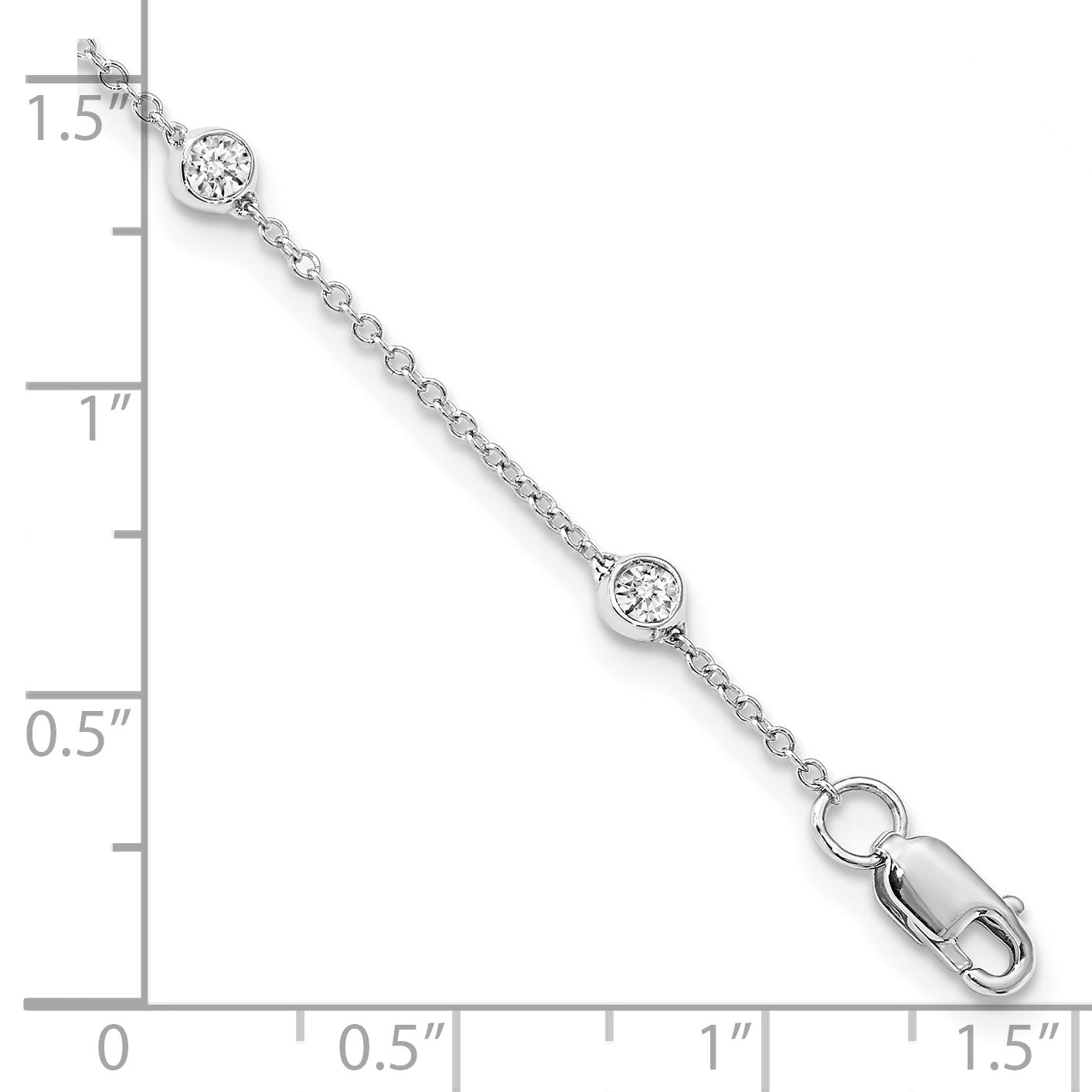 True Origin 14K White Gold 1/2 carat Lab Grown Diamond VS/SI  D E F  8 Station 8 Inch Bracelet