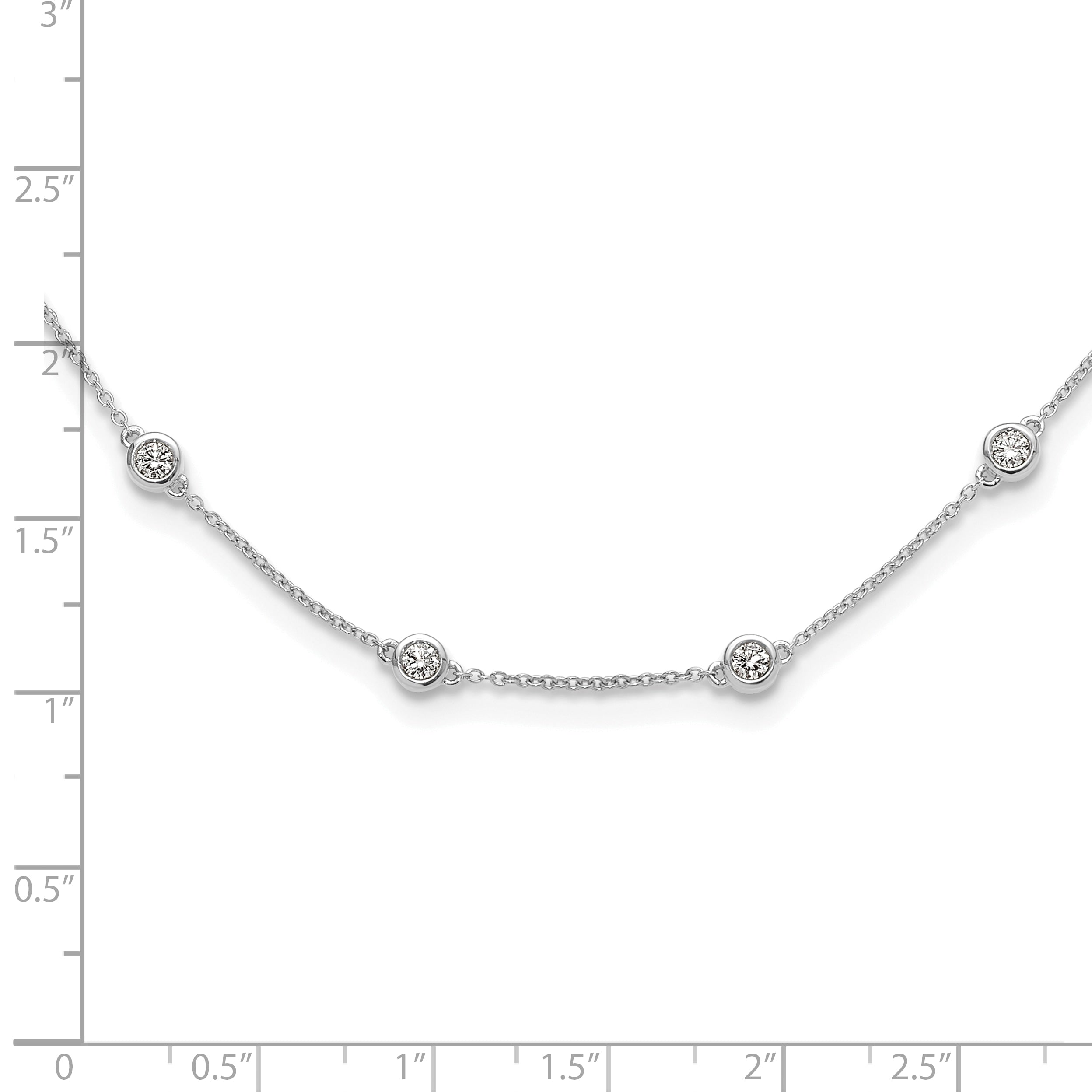 True Origin 14K White Gold 1 1/8 carat Lab Grown Diamond VS/SI  D E F  18 Station 18 Inch Necklace