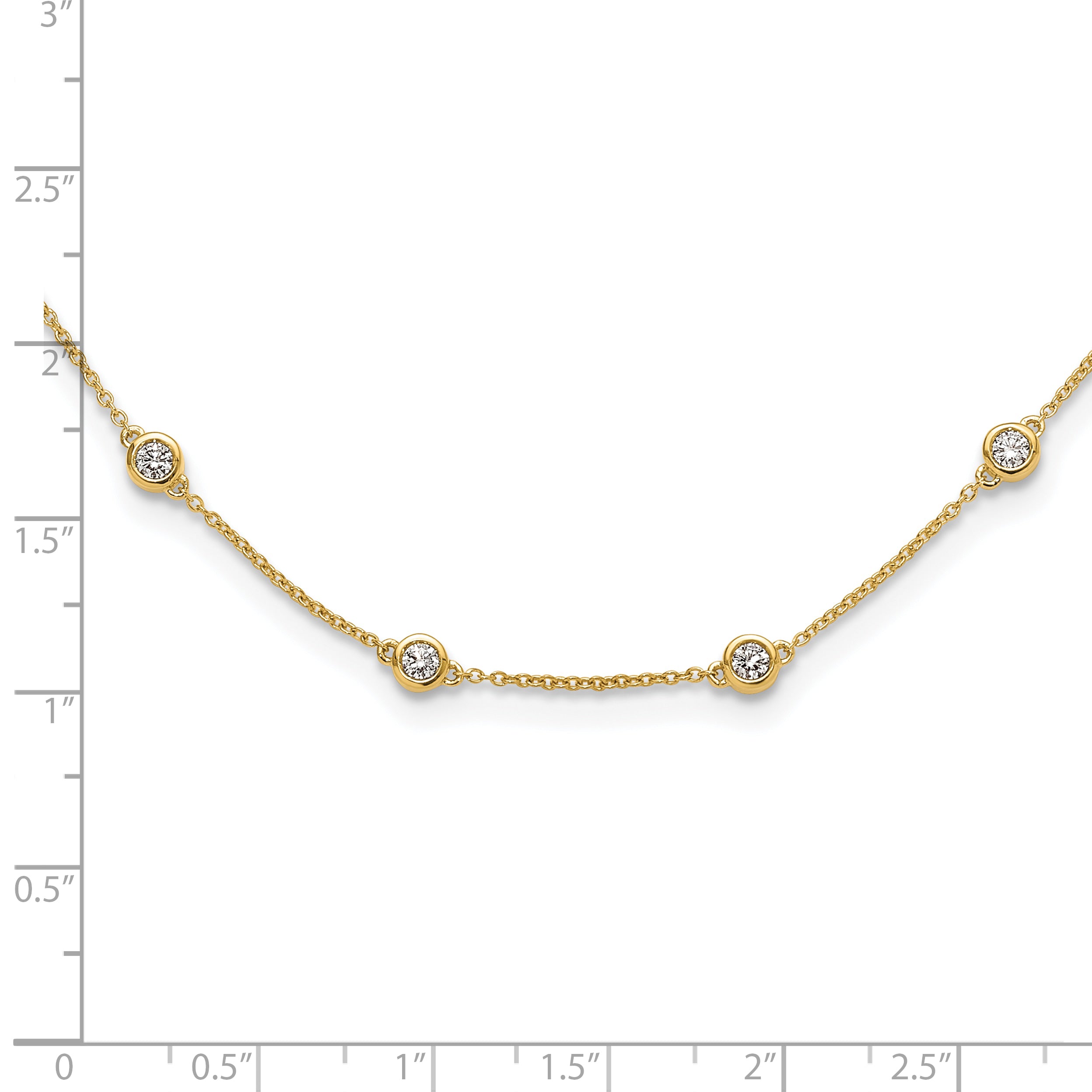 True Origin 14K 1 1/8 carat Lab Grown Diamond VS/SI  D E F  18 Station 18 Inch Necklace