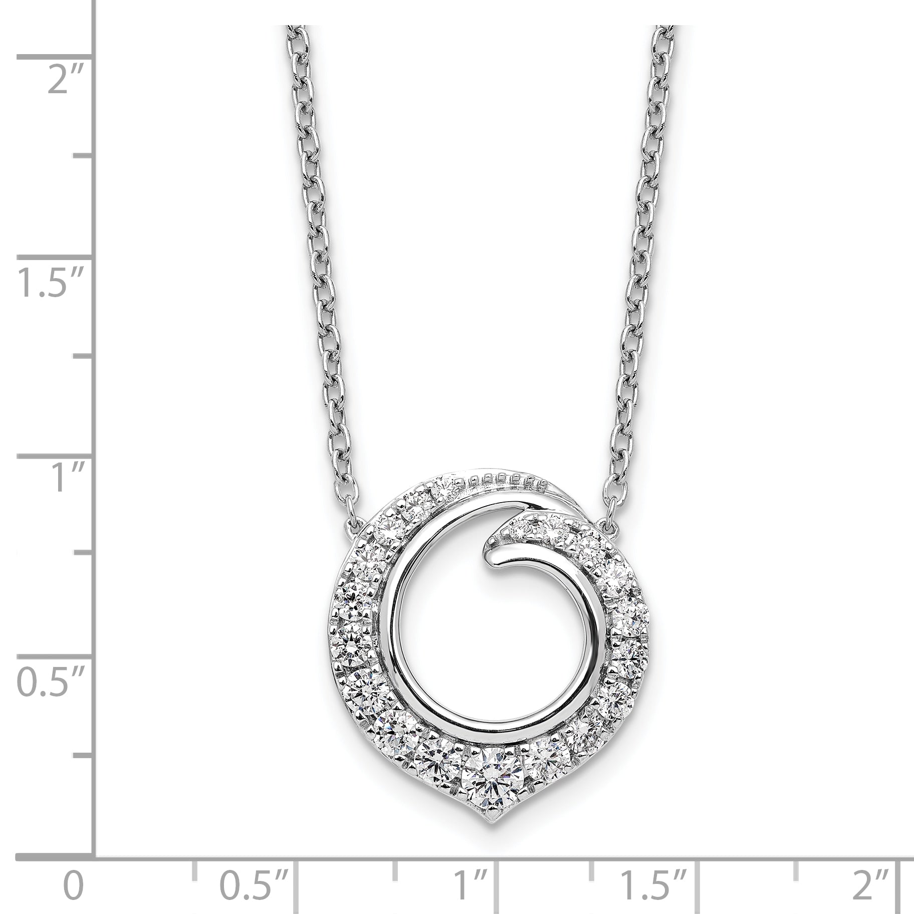 14K White Gold Lab Grown Diamond VS/SI GH, Circle Necklace