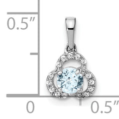 10k White Gold Aquamarine and Diamond Pendant