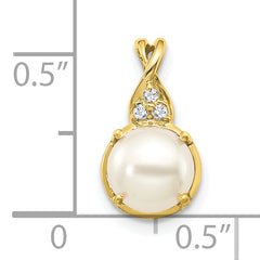10k FWC Pearl and Diamond Pendant