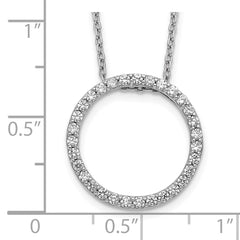 10k White Gold Diamond Circle 18 inch Necklace