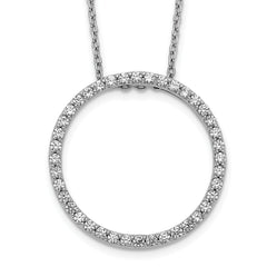 10k White Gold Diamond Circle 18 inch Necklace
