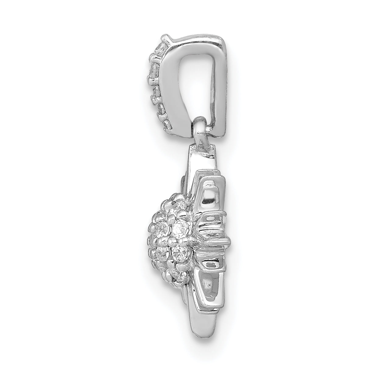 14k White Gold 1/10ct. Diamond Fancy Sun/Star Pendant
