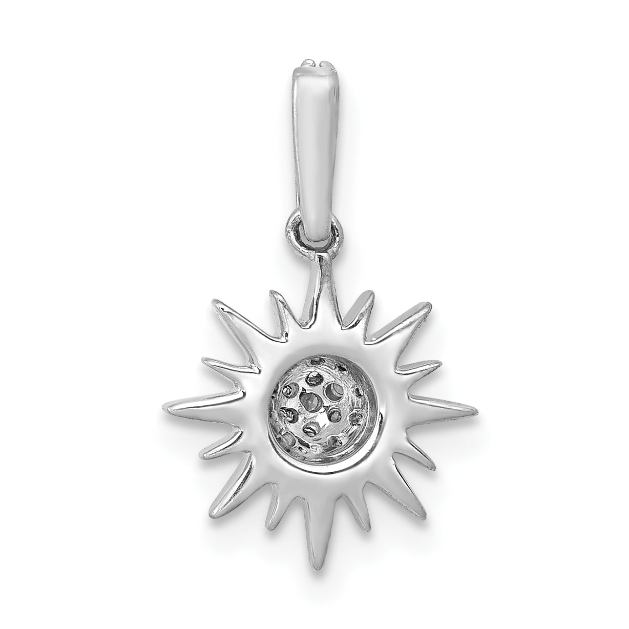 14k White Gold 1/10ct. Diamond Fancy Sun/Star Pendant