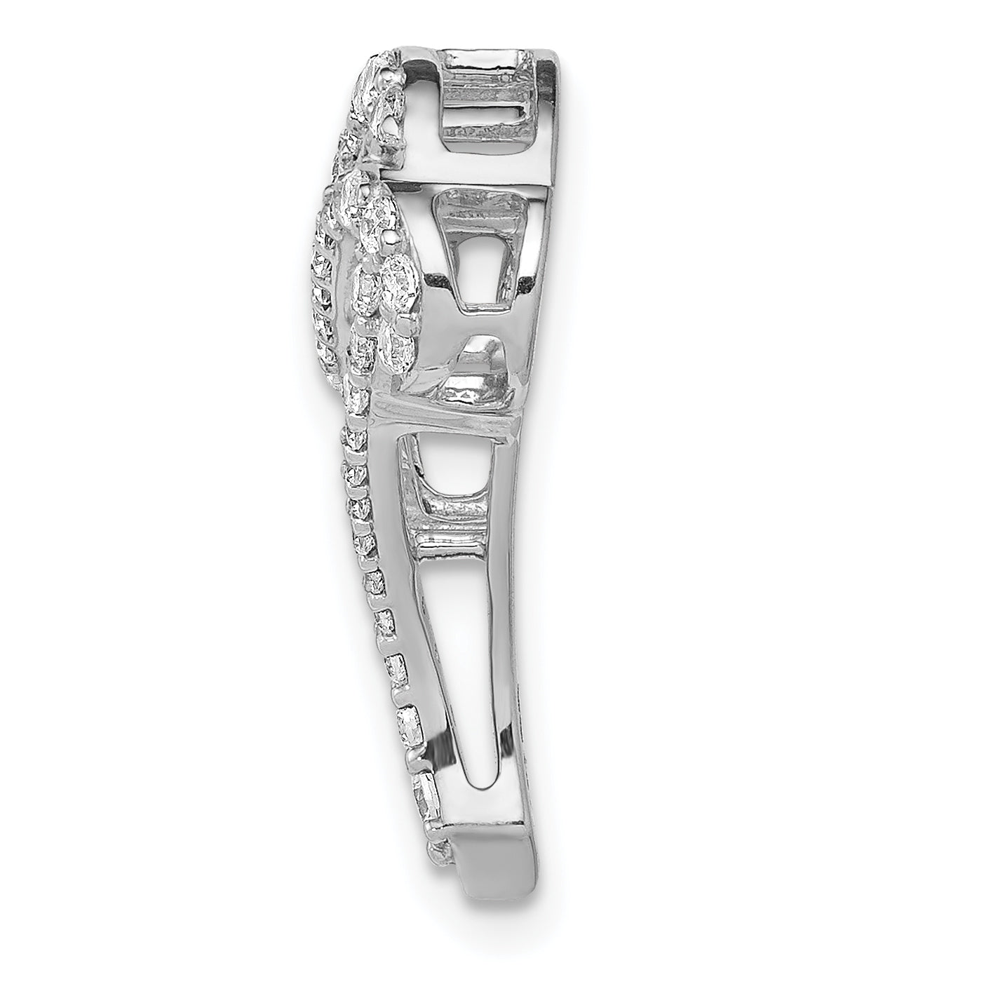 14k White Gold 1/2ct. Diamond Infinity and Heart Chain Slide Secondary image
