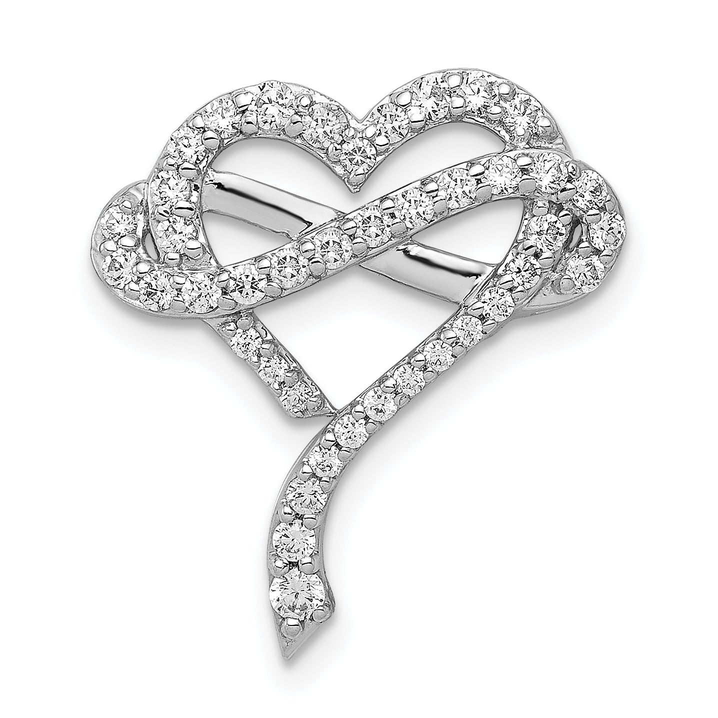 14k White Gold 1/2ct. Diamond Infinity and Heart Chain Slide Main image