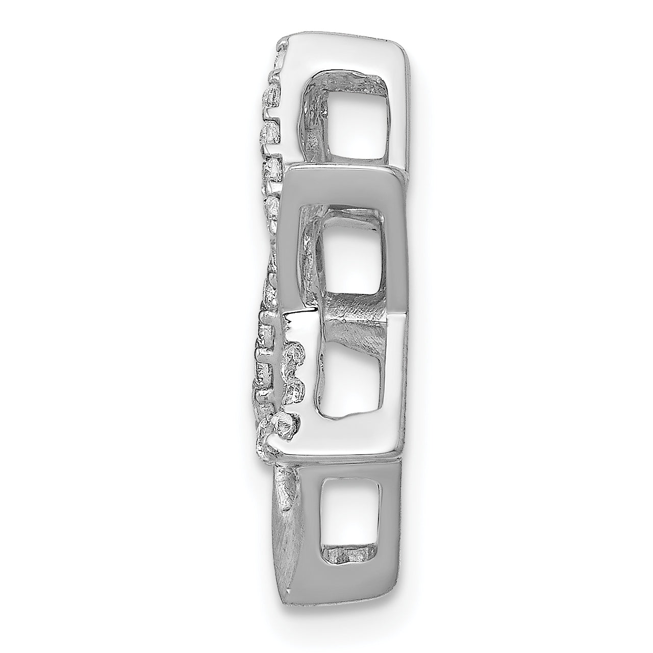 14k White Gold 1/4ct. Diamond Star of David Chain Slide Secondary image
