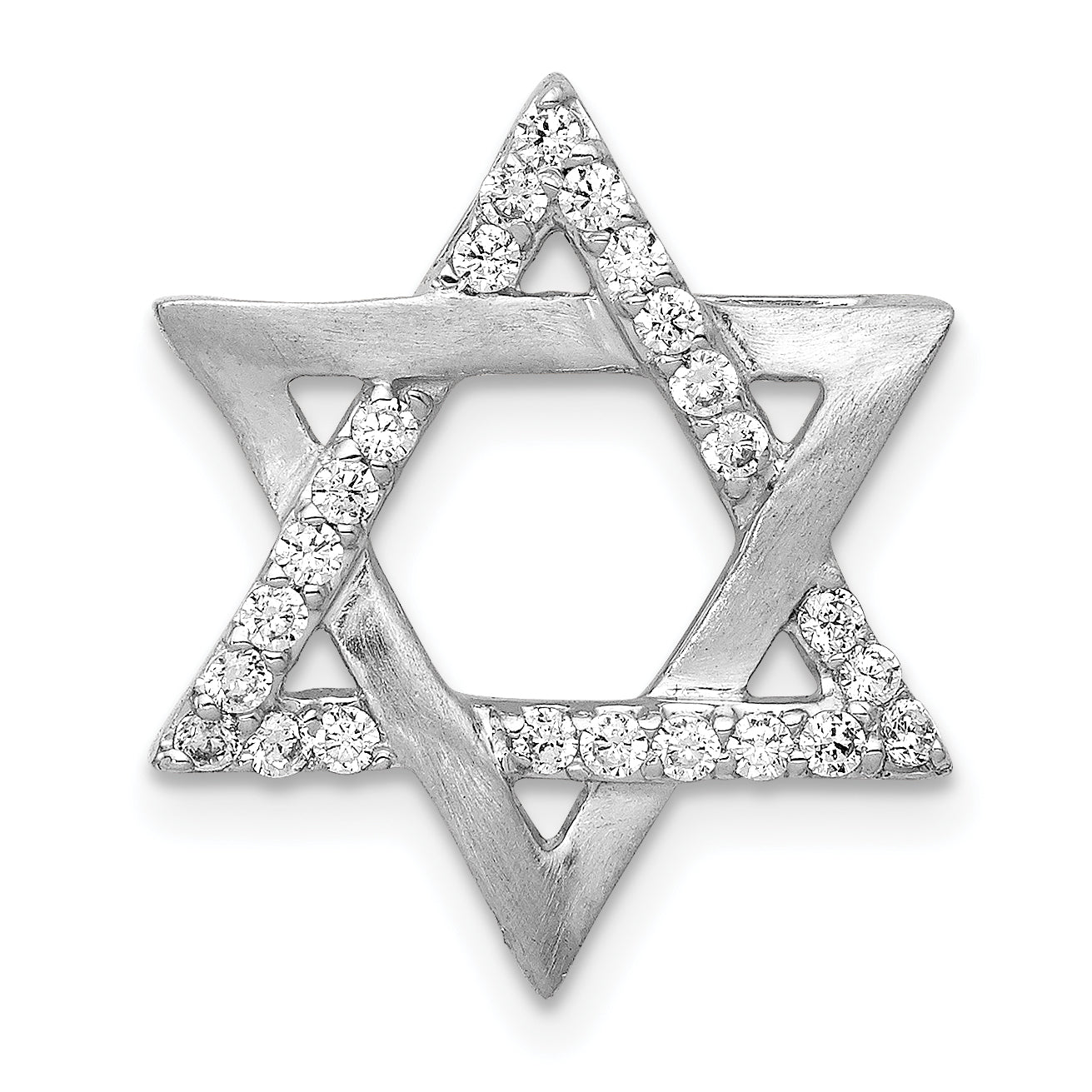 14k White Gold 1/4ct. Diamond Star of David Chain Slide Main image