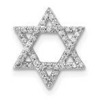 14k White Gold 1/5ct. Diamond Star of David Chain Slide