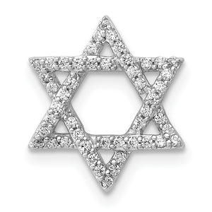 Star of David Diamond Chain Slide in 14K White Gold, 12.6mm (1/5 ct. tw.) - Sophia Jewelers