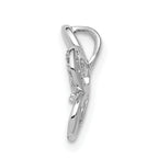 14k White Gold 1/20ct. Diamond Round Petal Flower Chain Slide
