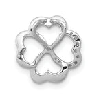 14k White Gold 1/15ct. Diamond Four Leaf Clover Chain Slide