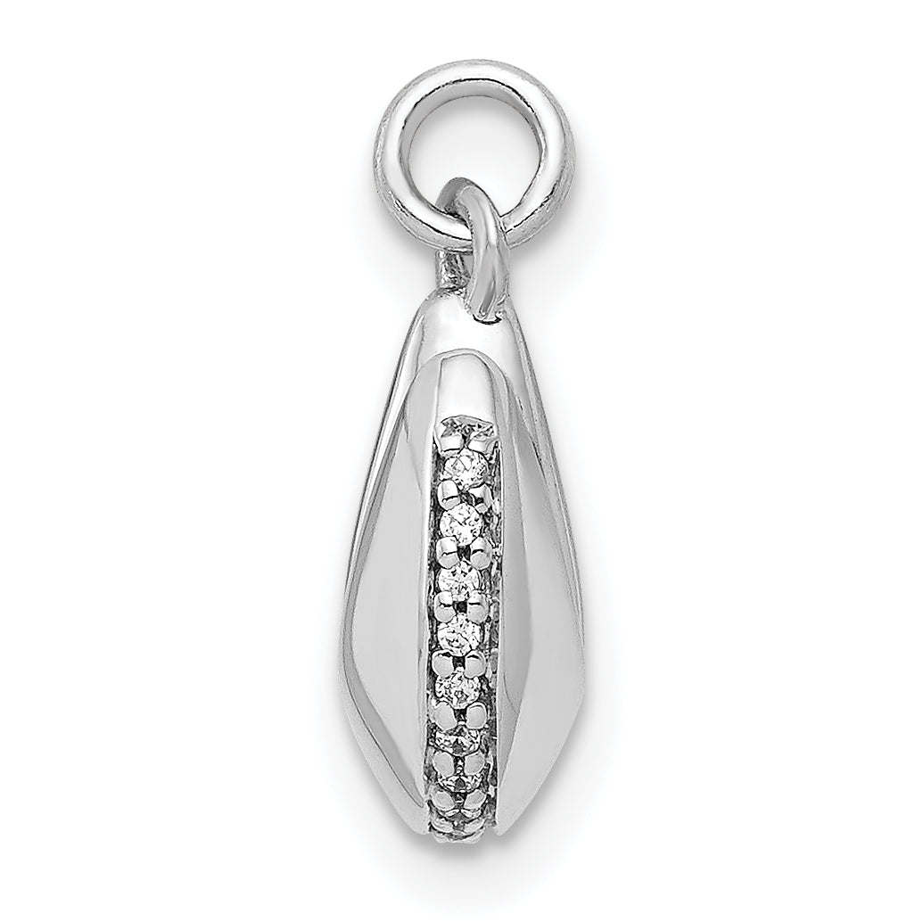 14k White Gold 1/15ct. Diamond Fortune Cookie Pendant