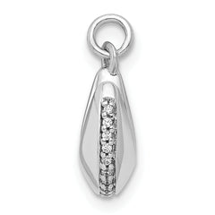 14k White Gold 1/15ct. Diamond Fortune Cookie Pendant