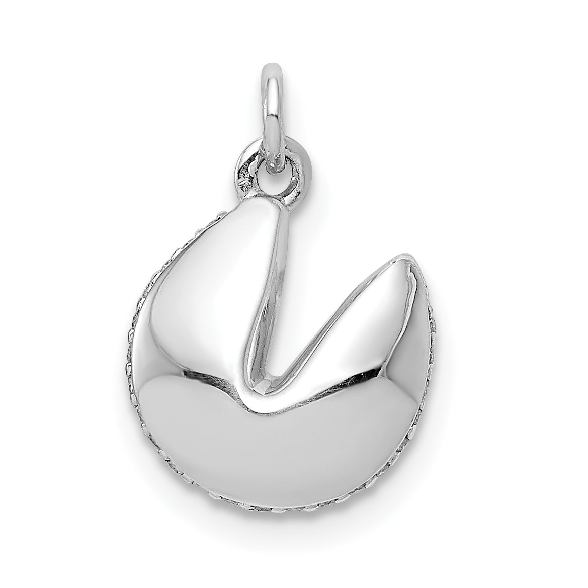 14k White Gold 1/15ct. Diamond Fortune Cookie Pendant