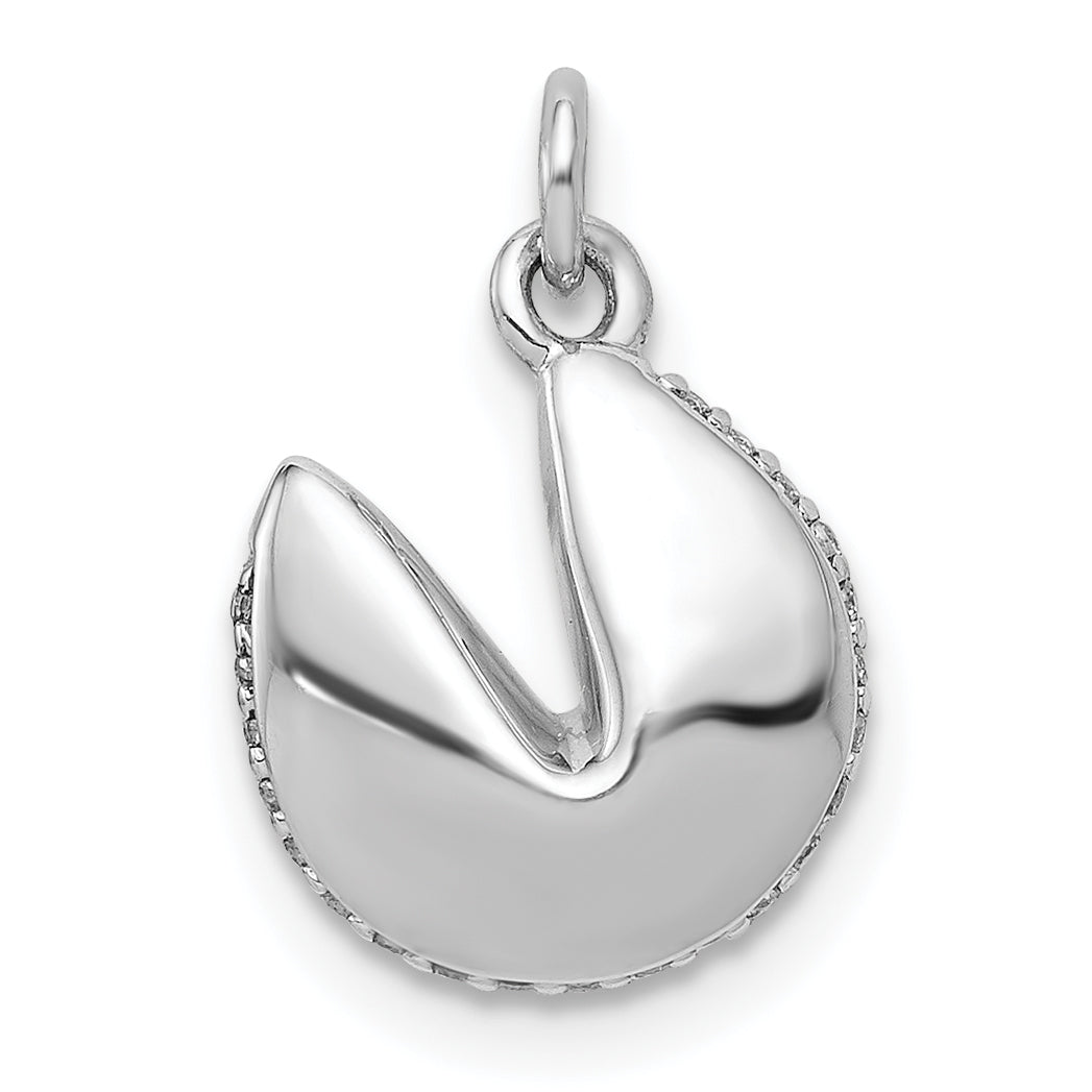 14k White Gold 1/15ct. Diamond Fortune Cookie Pendant