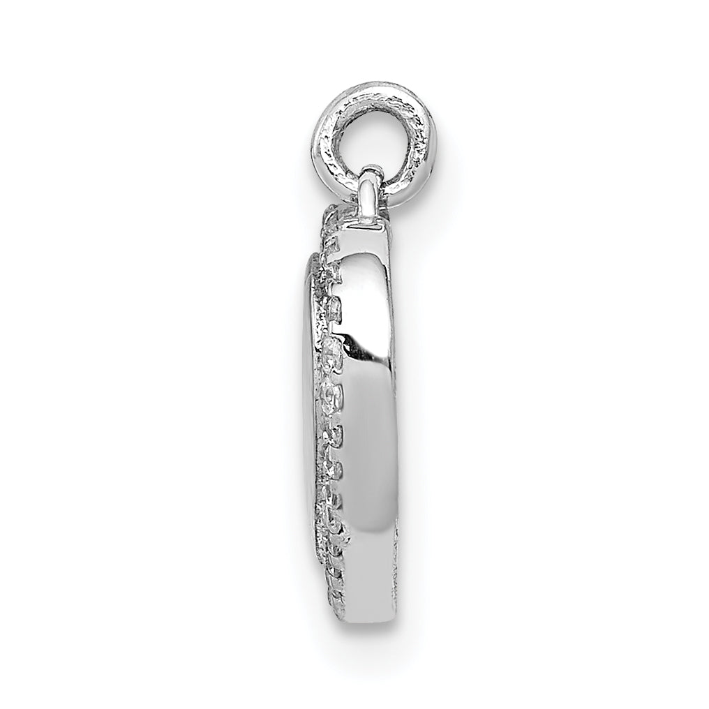 14k White Gold 1/10ct. Diamond Fancy Polished Heart Pendant Secondary image