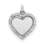 14k White Gold 1/10ct. Diamond Fancy Polished Heart Pendant