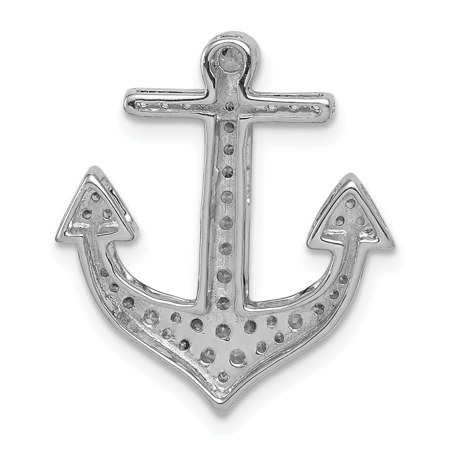 14k White Gold 1/4ct. Diamond Anchor Chain Slide