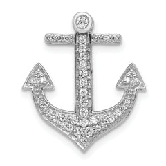 14k White Gold 1/4ct. Diamond Anchor Chain Slide