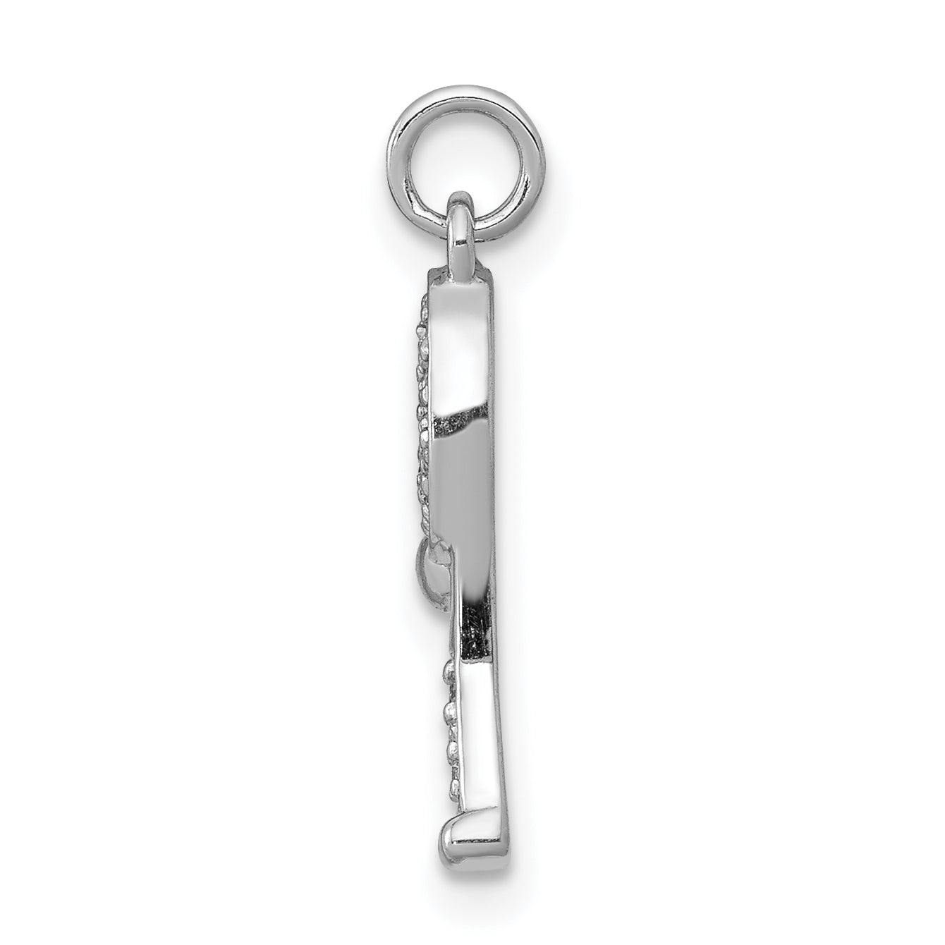 14k White Gold Diamond Racket and Ball Pendant Secondary image
