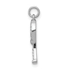 14k White Gold Diamond Racket and Ball Pendant