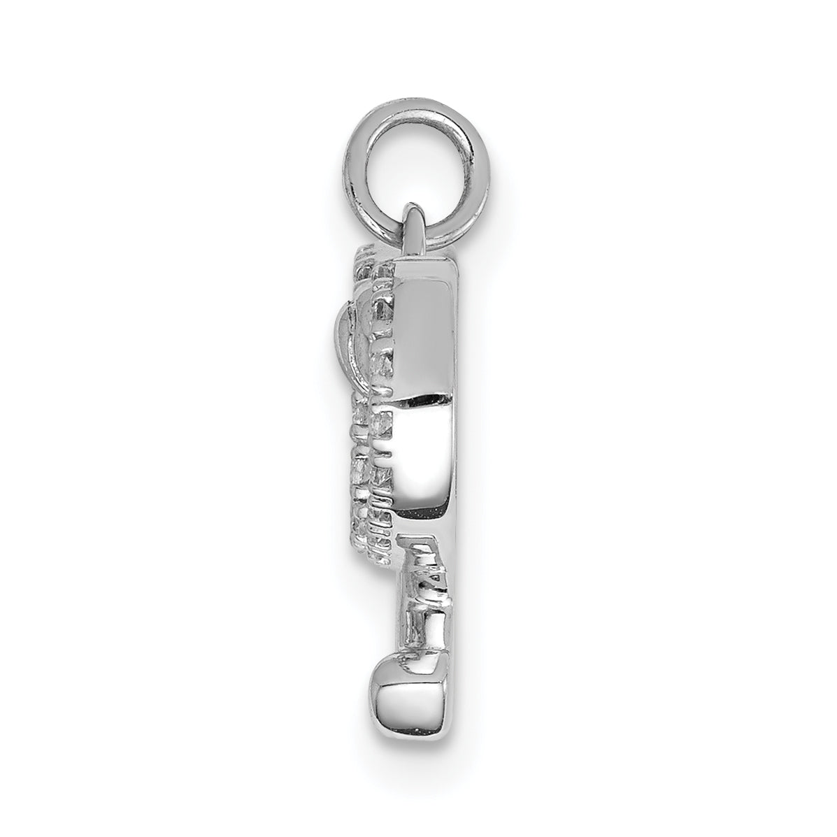 14k White Gold Diamond Rackets and Ball Pendant Secondary image