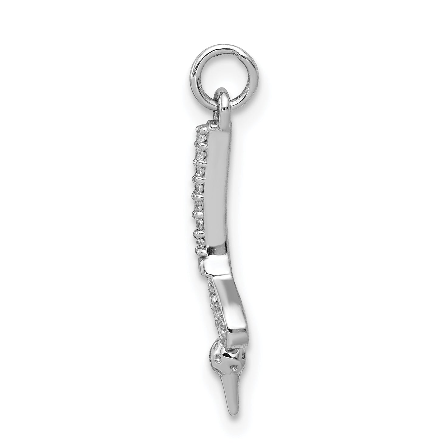 14k White Gold Diamond Golf Club and Ball Pendant Secondary image