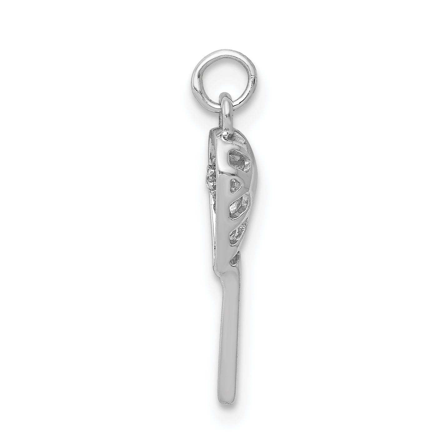 14k White Gold Diamond Lacrosse Stick Pendant Secondary image