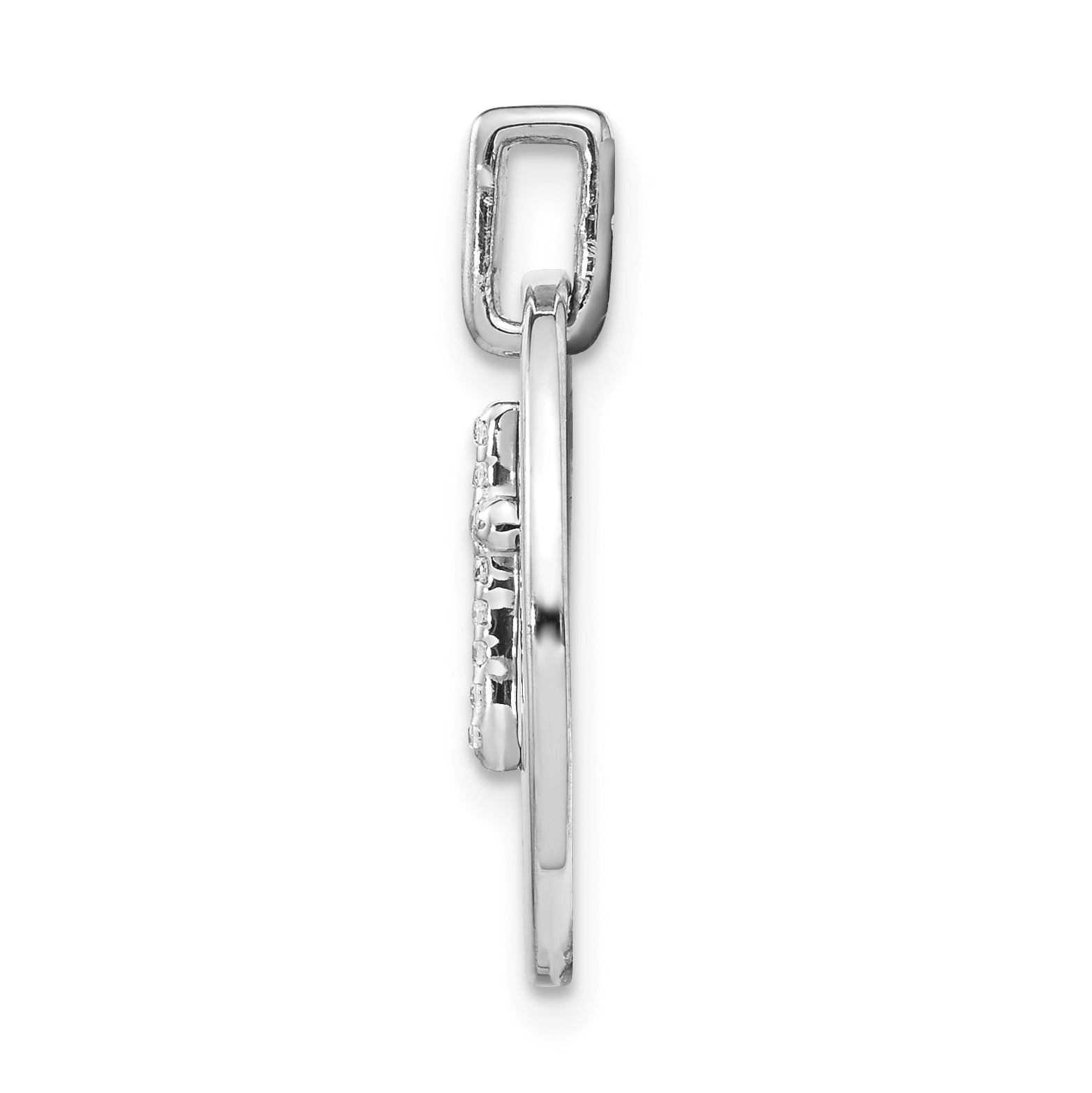 14k White Gold Diamond Cross Faith Pendant Secondary image