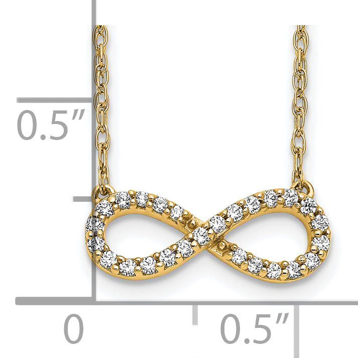 10k Polished Diamond Infinity Symbol 18 inch Necklace