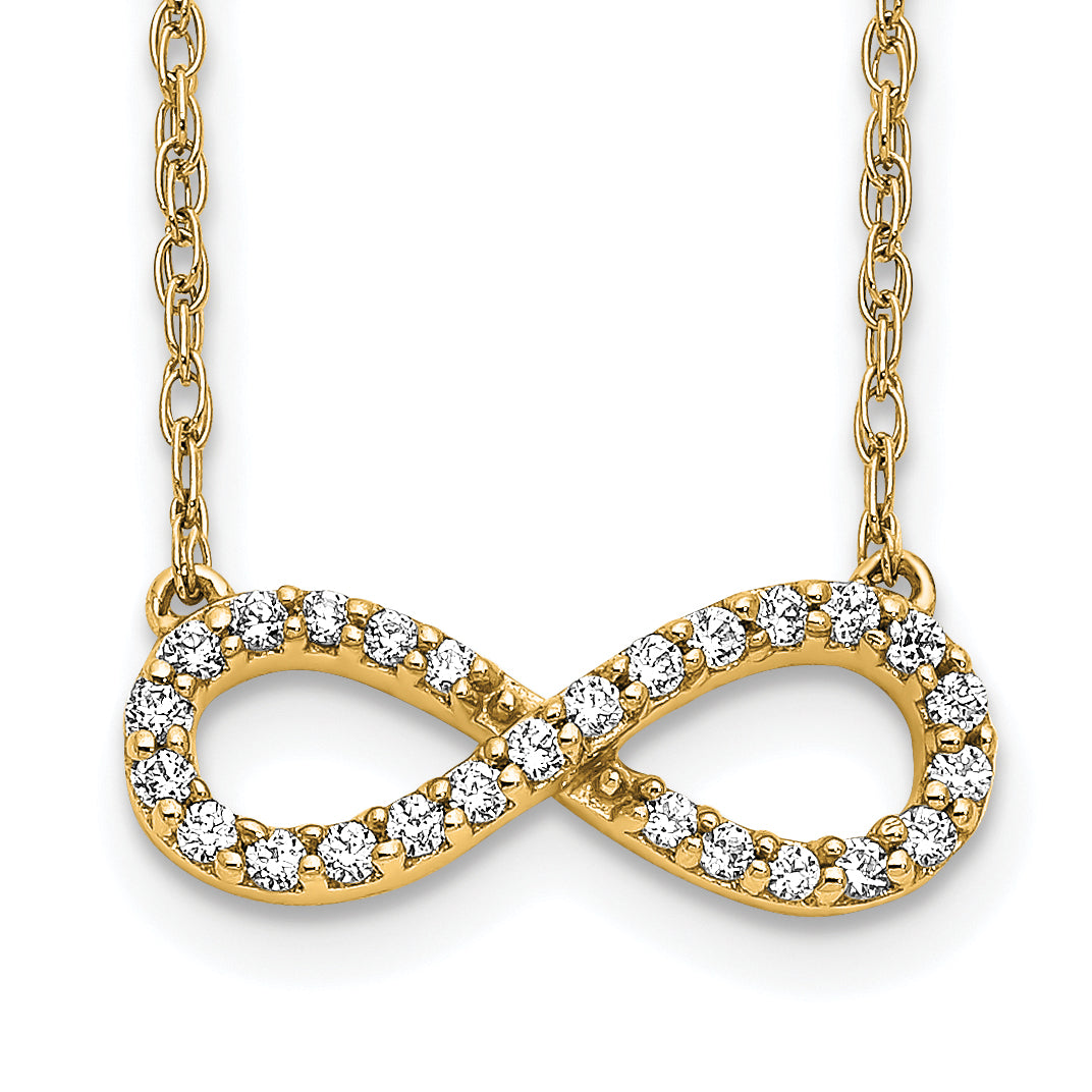 10k Polished Diamond Infinity Symbol 18 inch Necklace