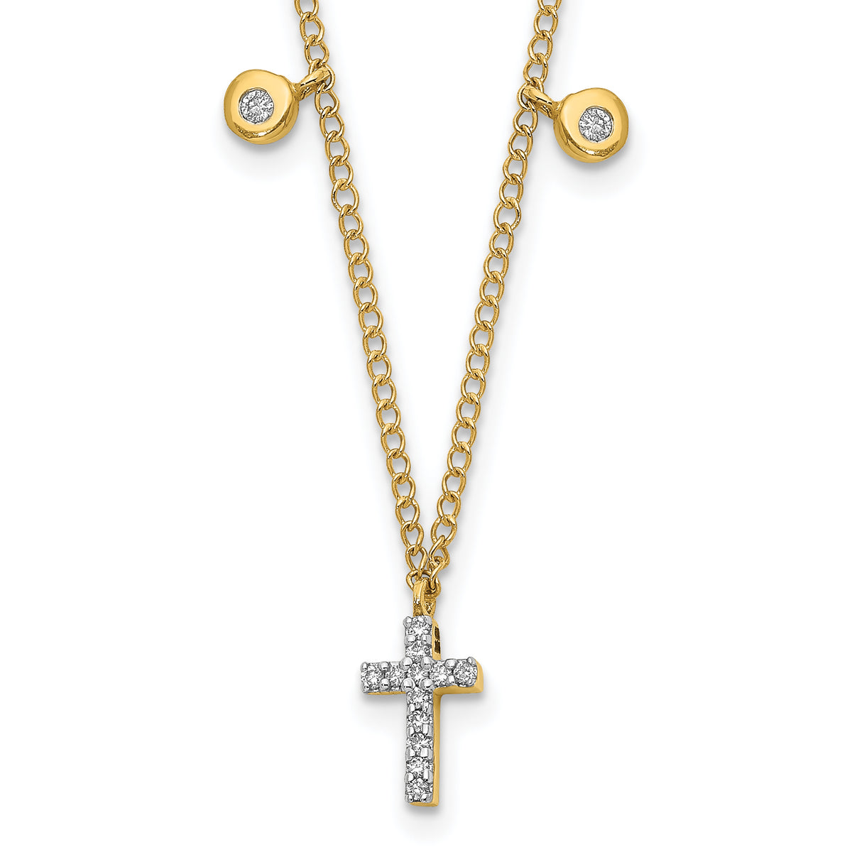 10k Diamond Cross 18 inch Necklace