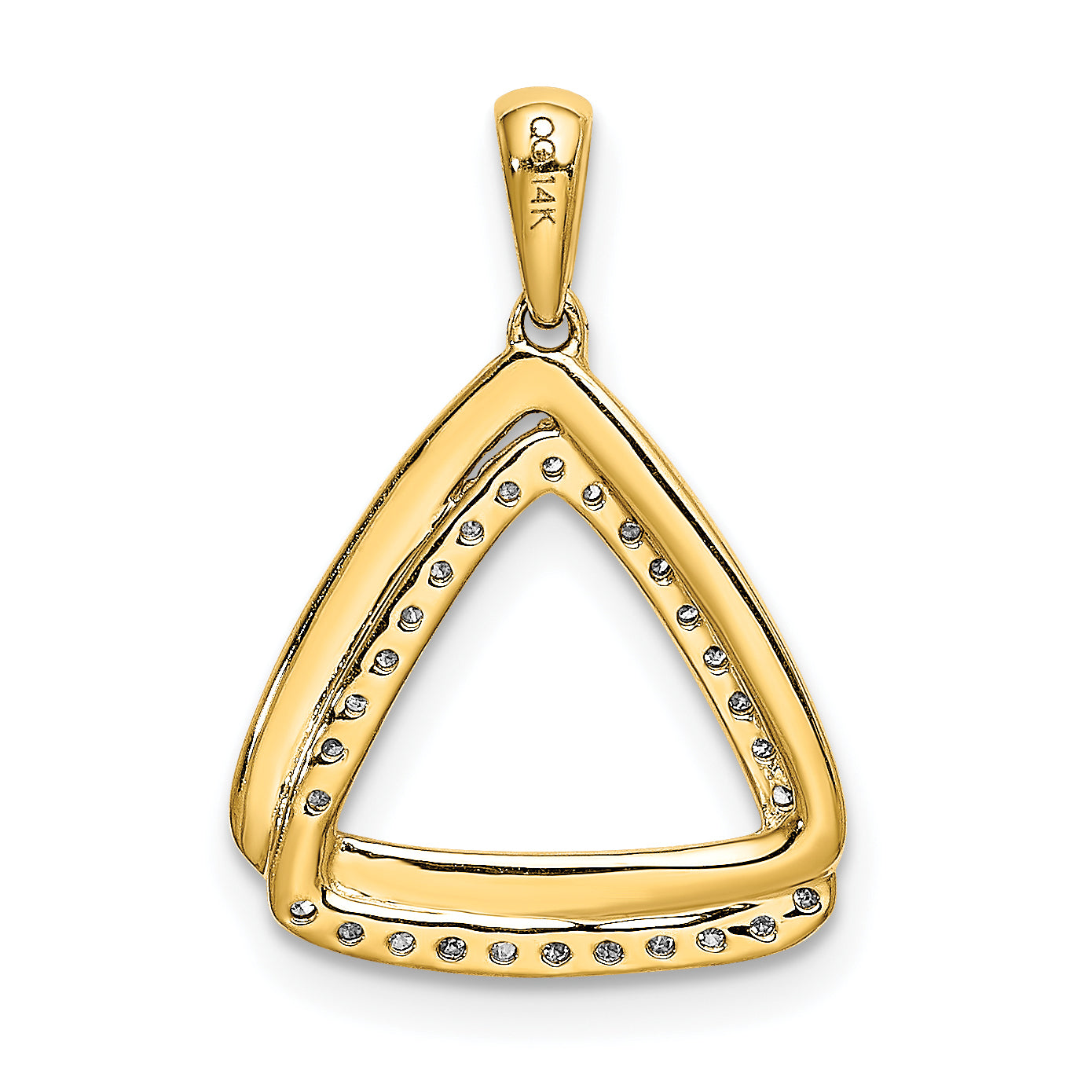 10k 1/6ct. Diamond Double Triangle Pendant