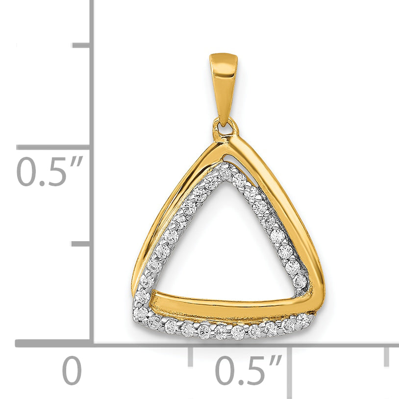 10k 1/6ct. Diamond Double Triangle Pendant