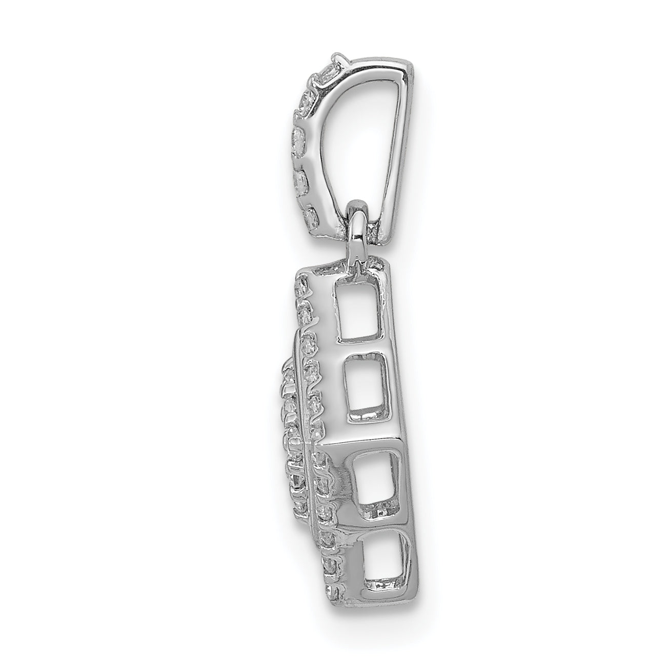 14K White Gold Lab Grown Diamond Cluster Pendant