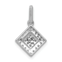 14K White Gold Lab Grown Diamond Cluster Pendant