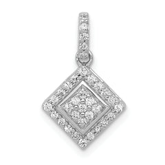 14K White Gold Lab Grown Diamond Cluster Pendant