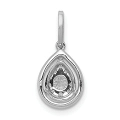 14K White Gold Lab Grown Diamond Teardrop Pendant