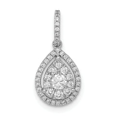 14K White Gold Lab Grown Diamond Teardrop Pendant