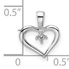 10k White Gold Heart Pendant Mounting